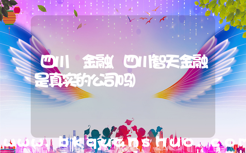 四川 金融(四川智天金融是真实的公司吗)